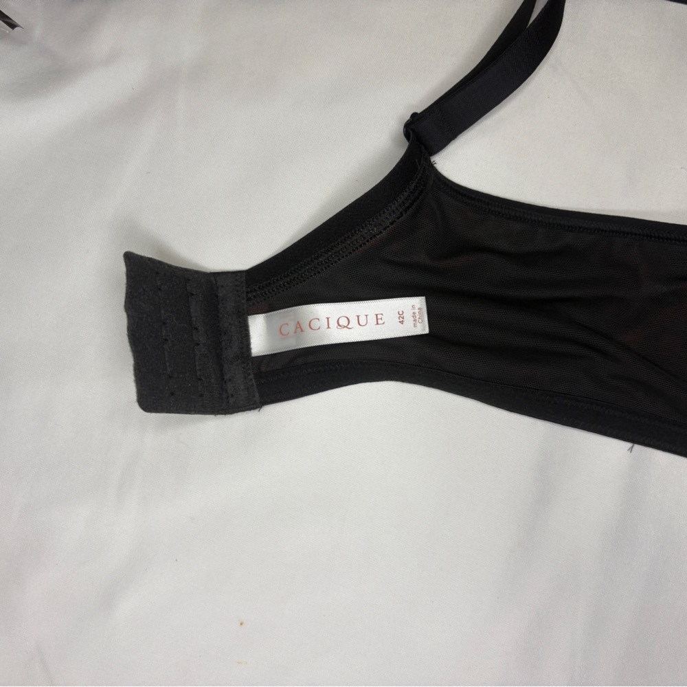 The Modern Cacique‎ Collection  Black and Red Floral Bra NWT Size 42C NWT - Picture 4 of 5
